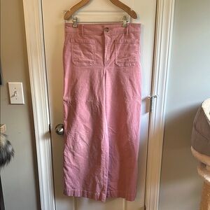LOFT Pink Wide leg corduroy pants - 6